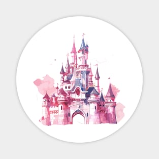 Watercolor Pink Castle Magical Princess Castle Magic Kingdom Magnet